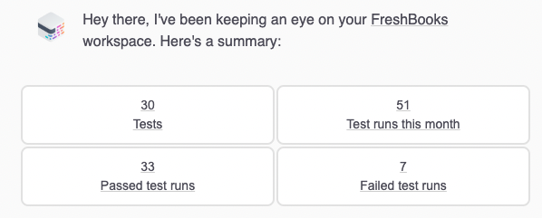 テストアクティビティのサマリー