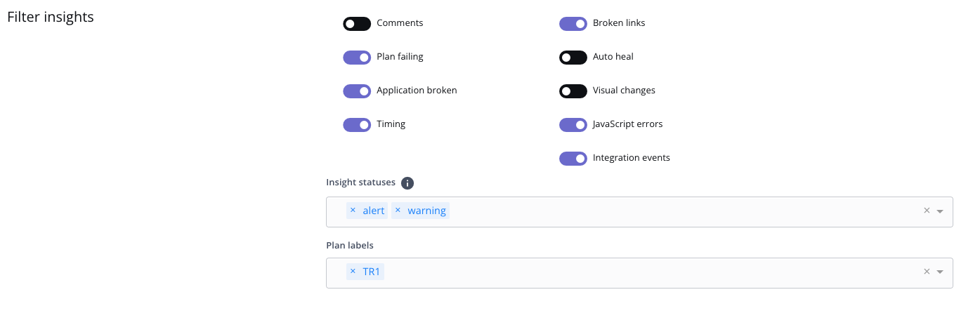 Filtering insights