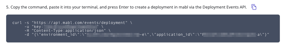 Sample curl command