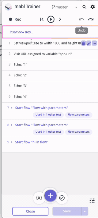 Cut and paste selected steps