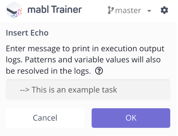 Inserting a new task header