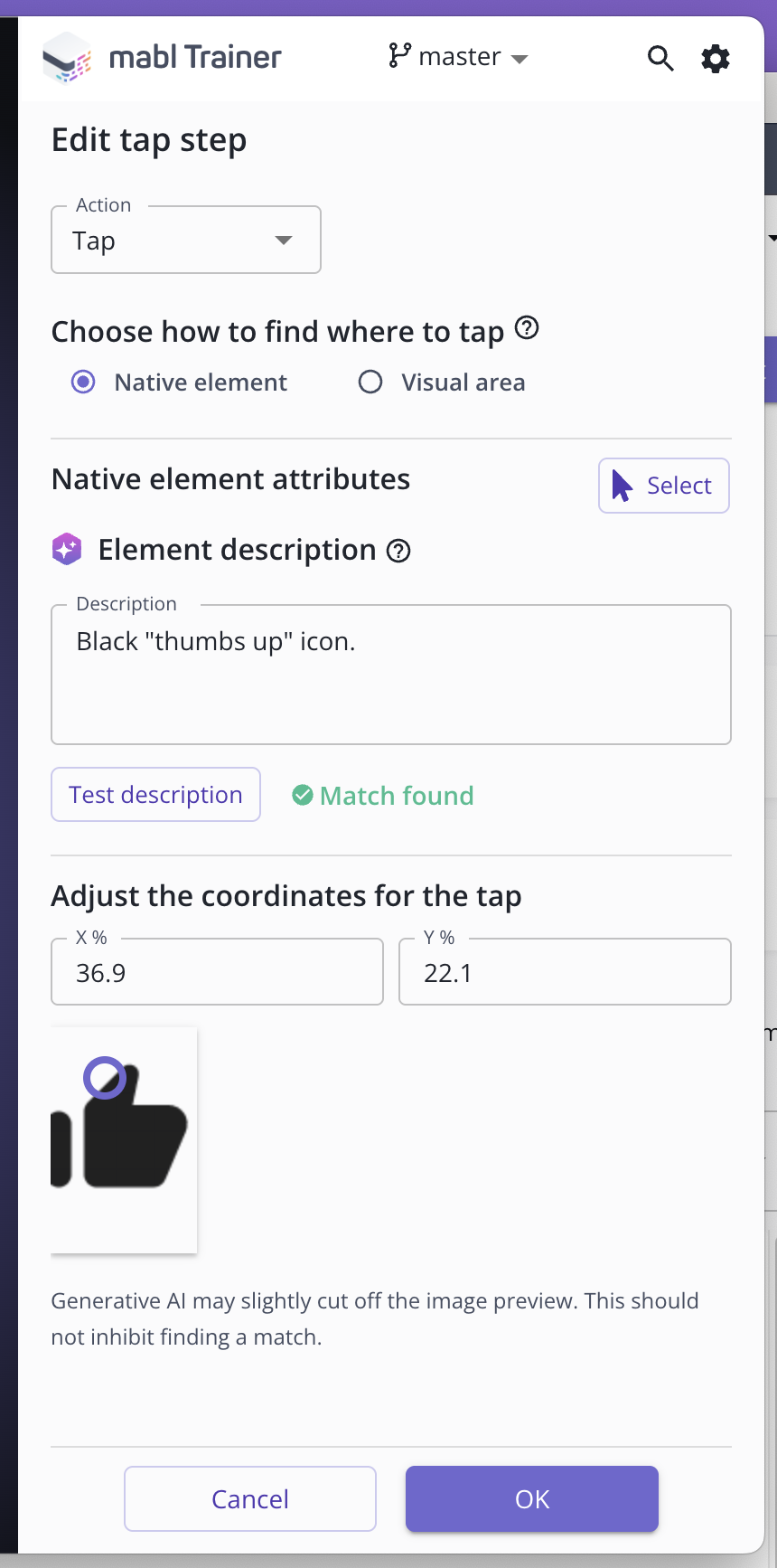 Switching to Native element