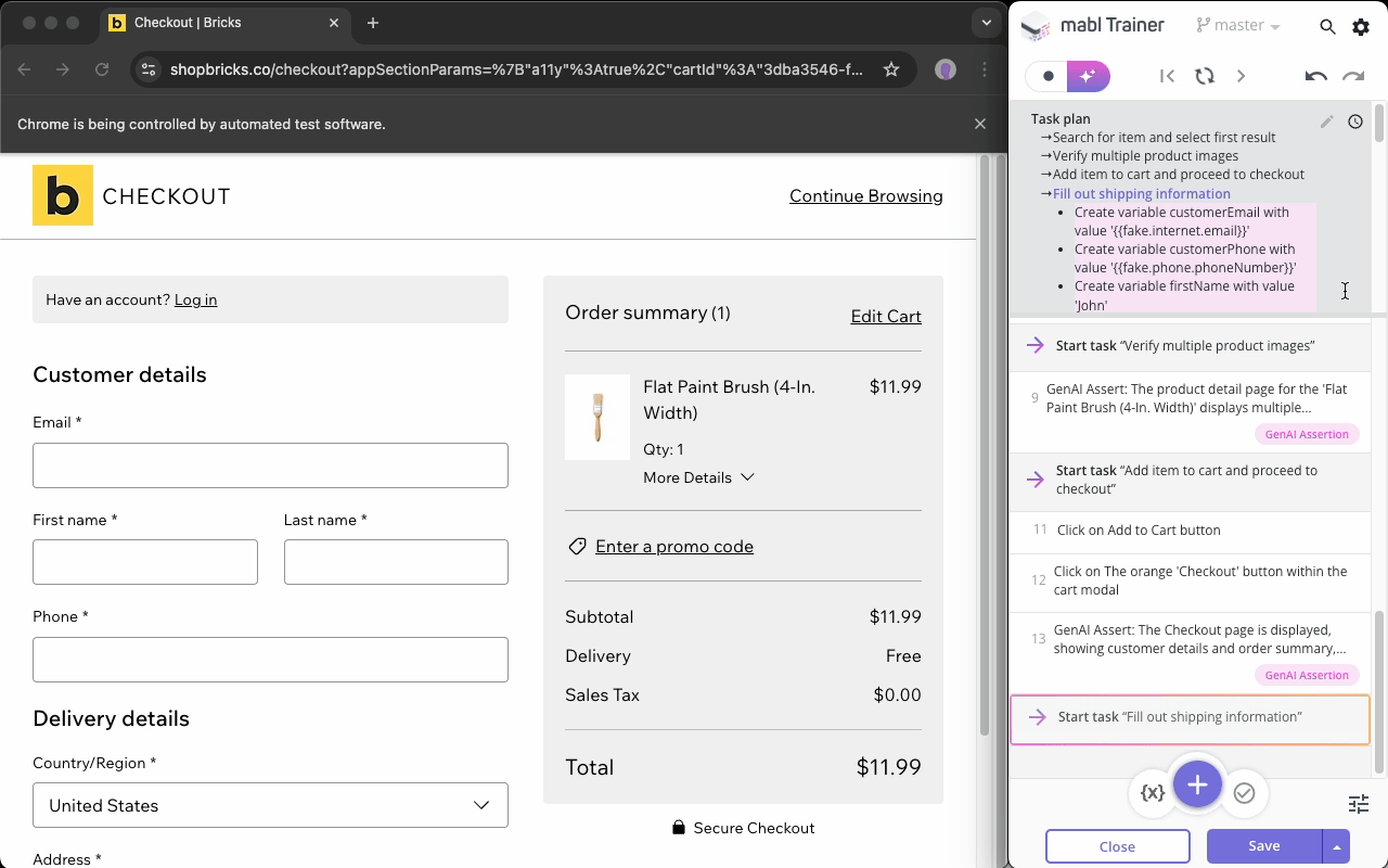 テスト作成エージェントの動作