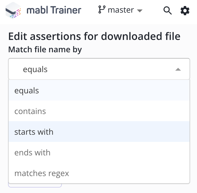 New partial matching options for filename assertions