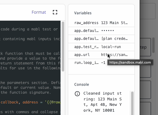 Reviewing a full variable value on hover