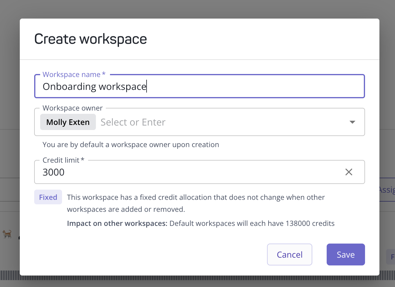 Setting a fixed credit limit