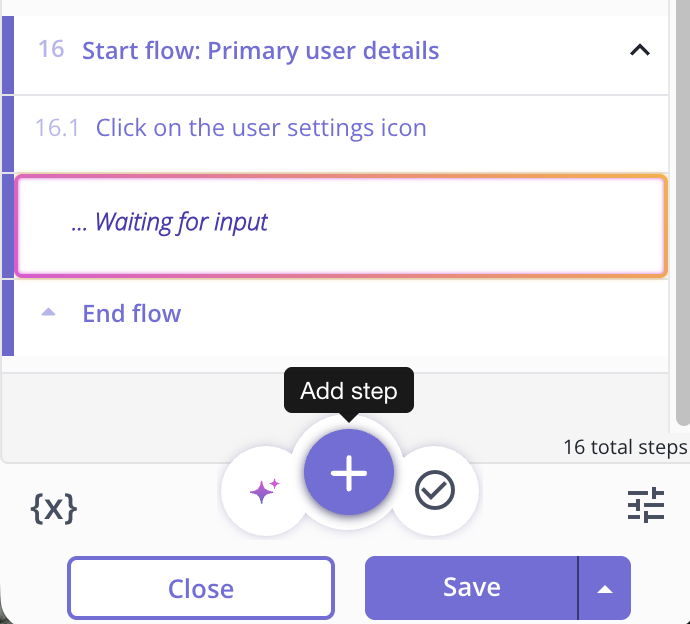 Cursor position for nesting flows