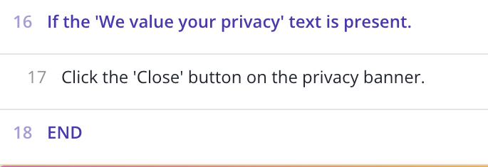 Conditionally dismissing a privacy popup
