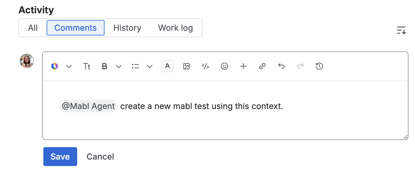Invoking an agent in a work item