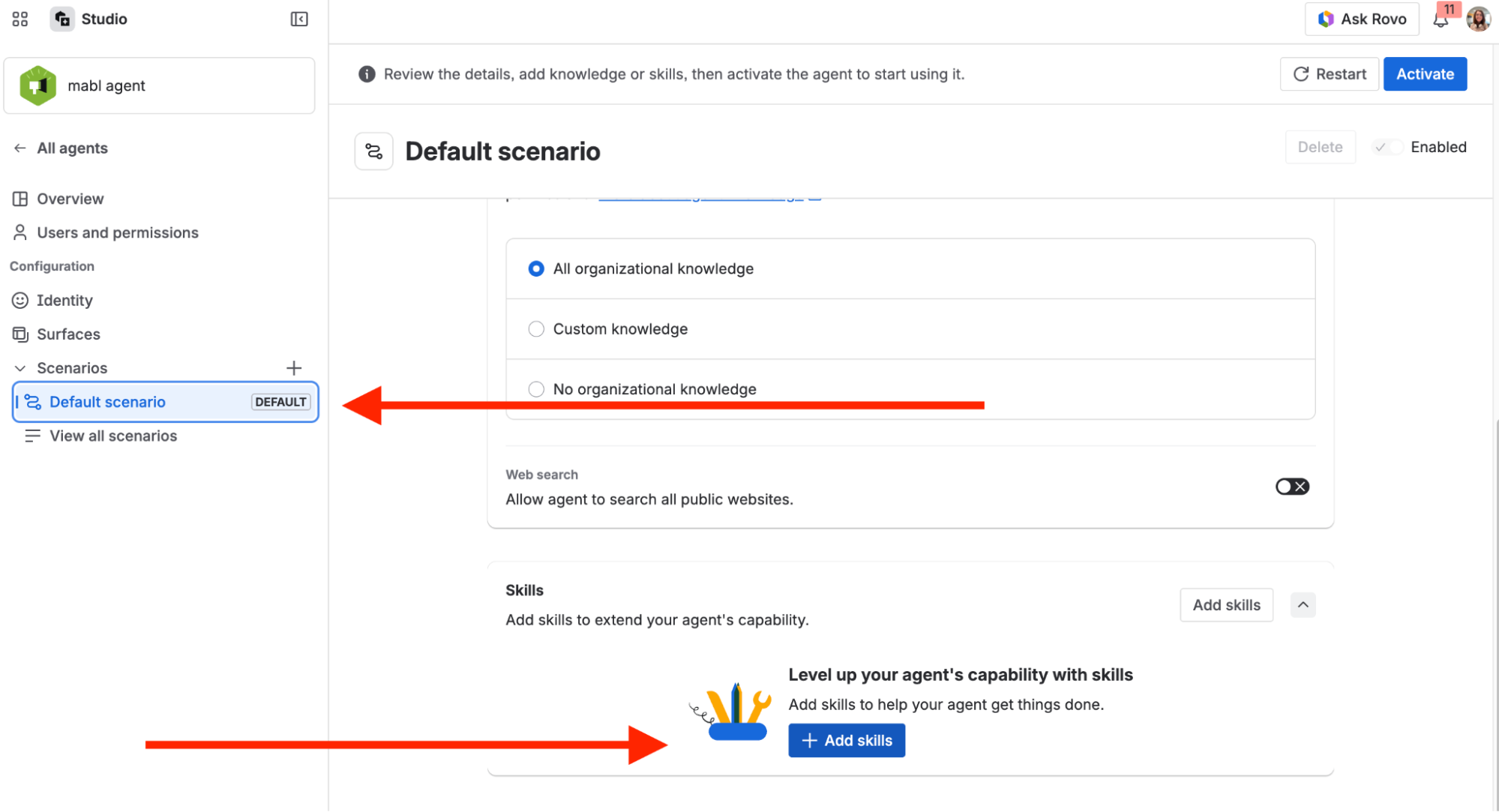エージェントへのスキルの追加