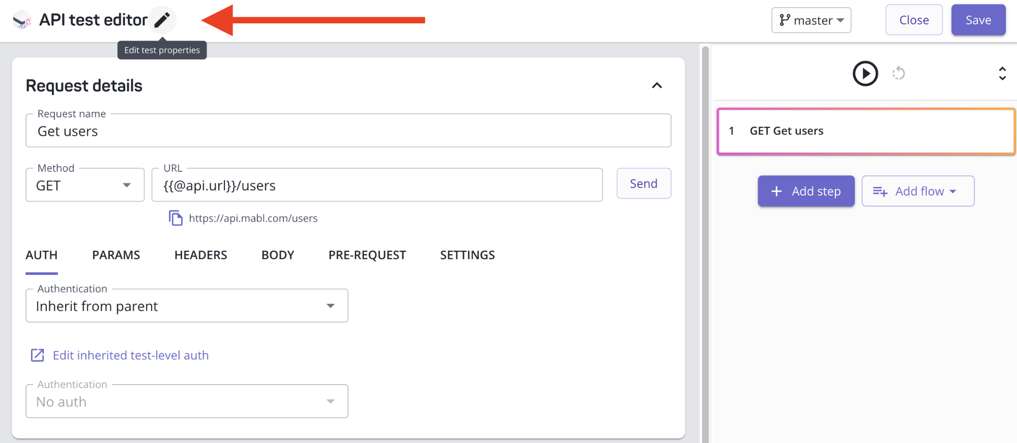 Adding test-level auth