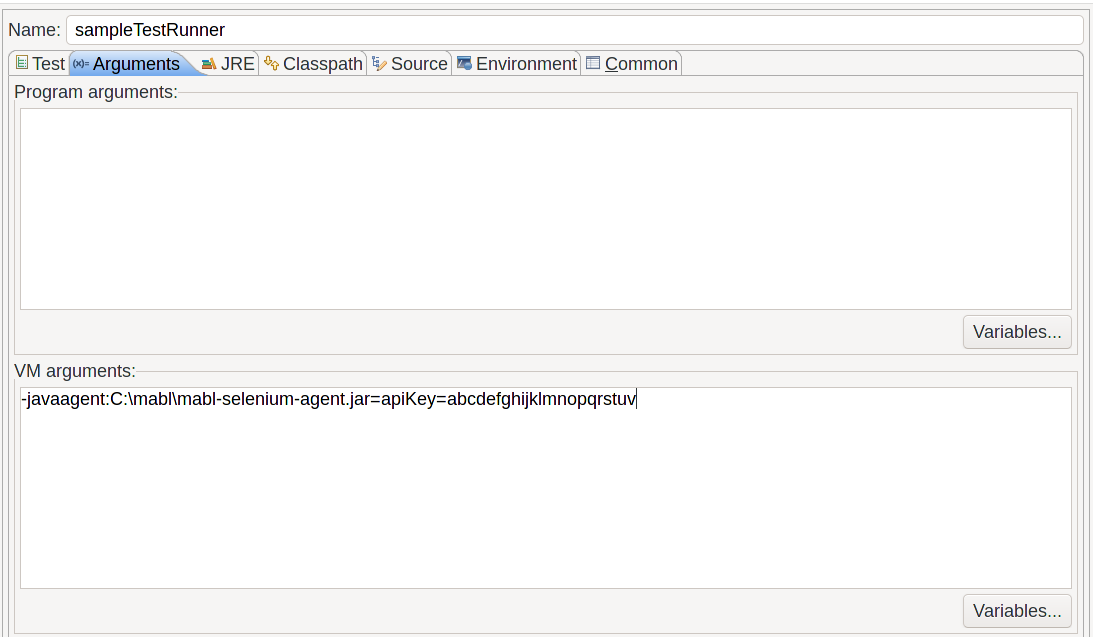 Run configuration image