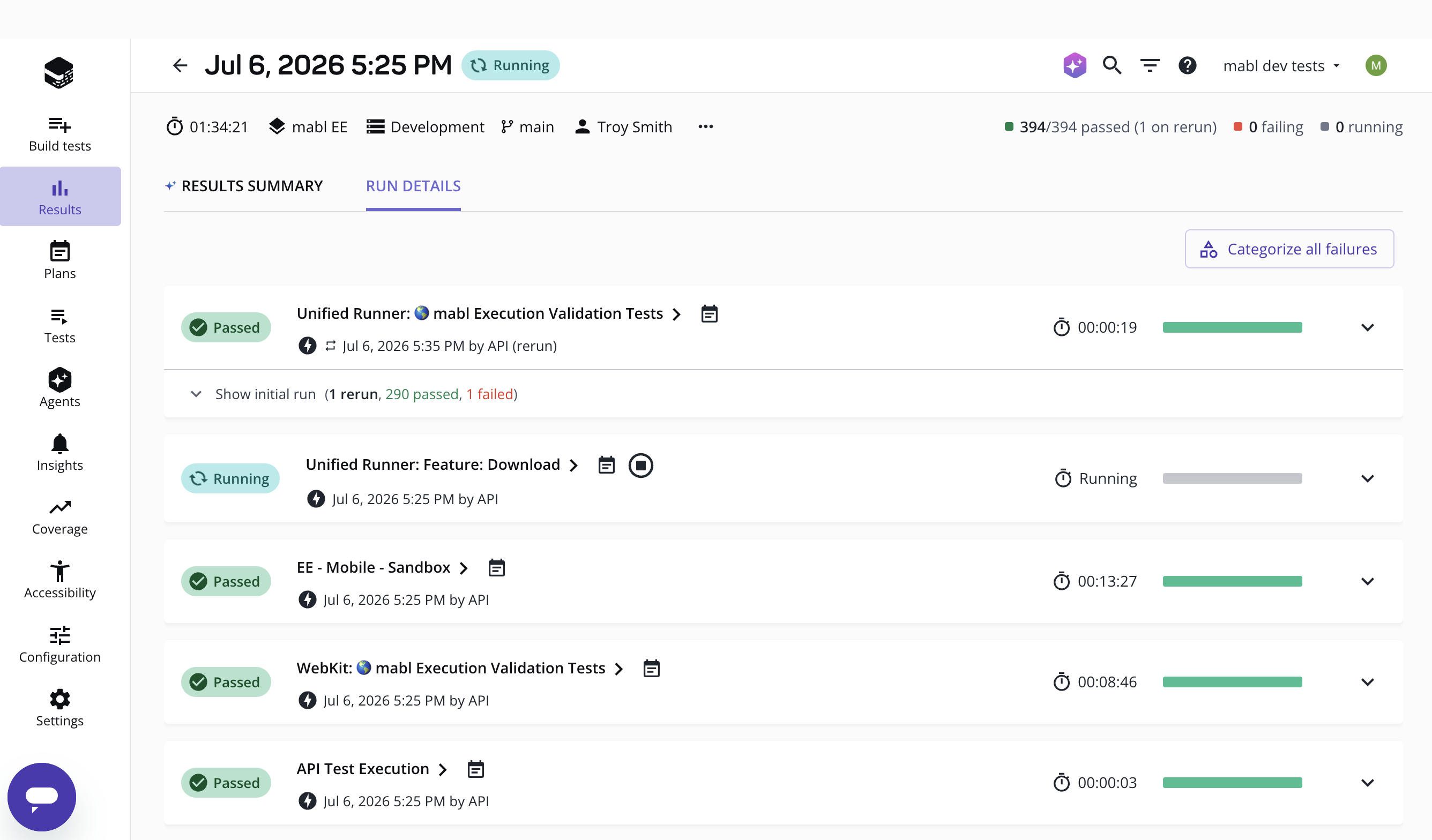 An in-progress deployment event