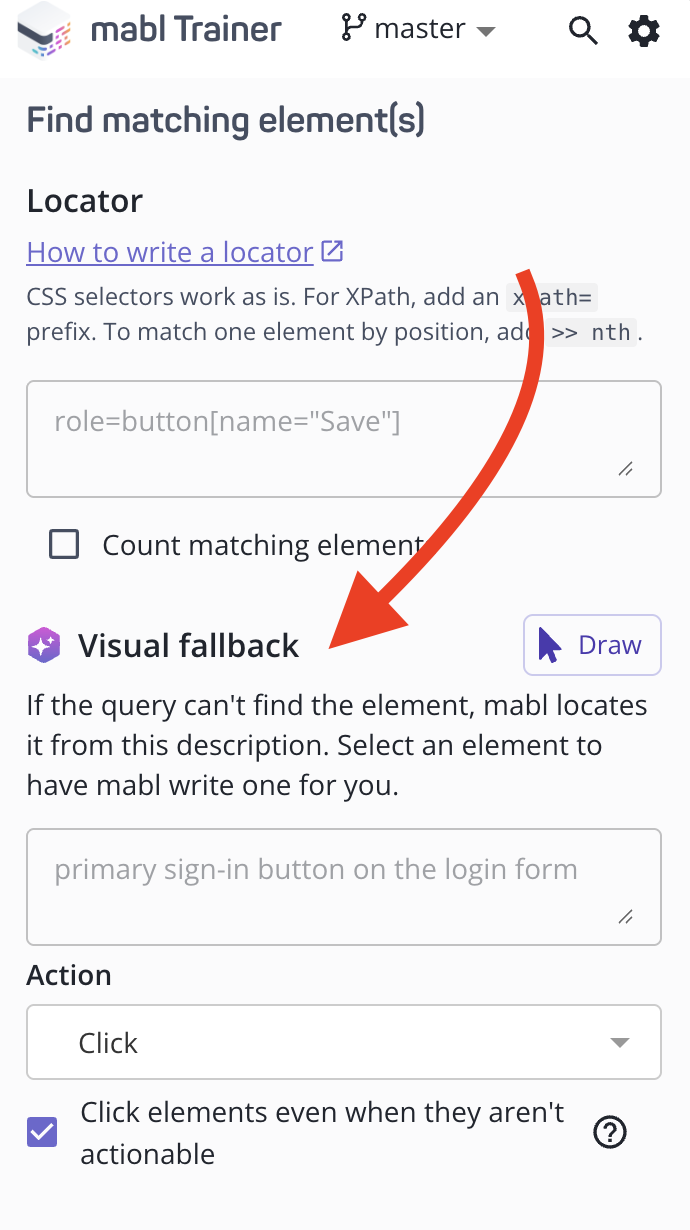 Visual fallback on the custom find menu