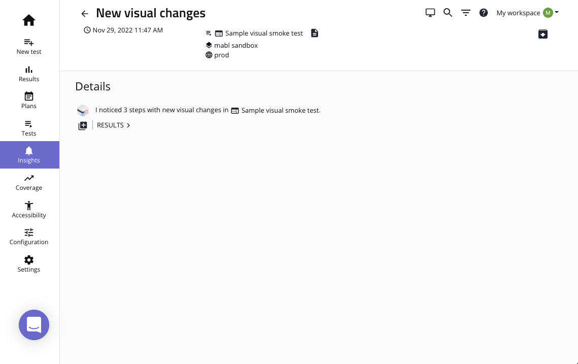 Visual change insights