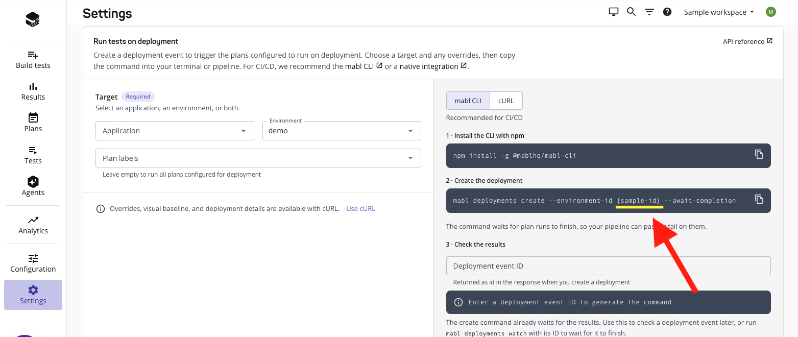 Accessing the environment ID in the app