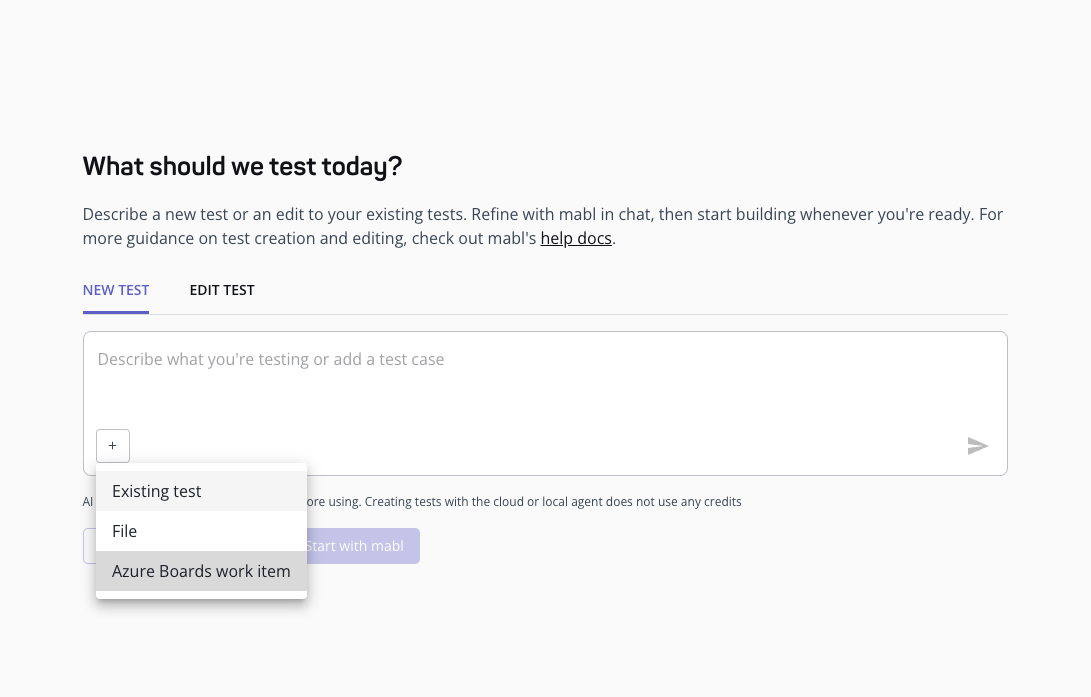 Creating a test from an Azure Boards work item
